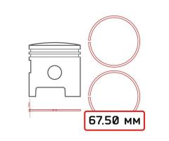 Кільце поршневе ПЧМ «Вихрь-25» ремонтне 67.50